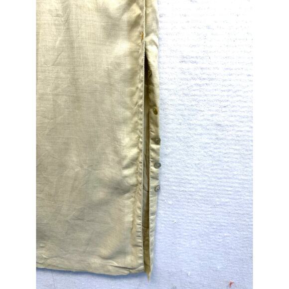 Cali Cali 100% Linen Lined Women Sleeveless‎ Midi Dress Boho Tan - Picture 4 of 10